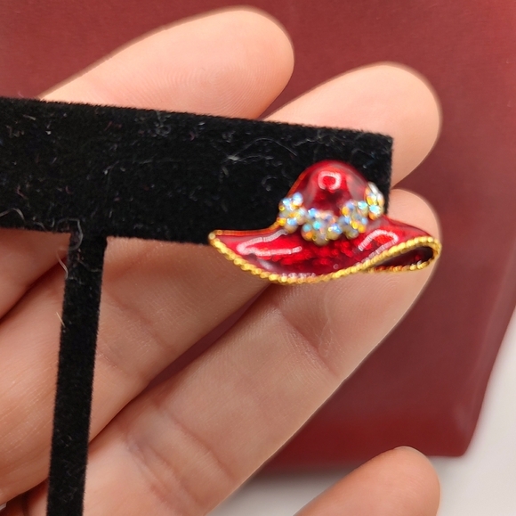 Red Hat Society Earrings and a Red Hat Society Pin! - Picture 3 of 8